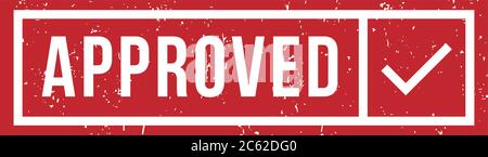 Timbro in gomma approvato. Sigillo di tessitura vettoriale isolato Illustrazione Vettoriale