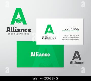 Modello o Mockup di Business Card vettoriale Alliance Abstract. Illustrazione Vettoriale