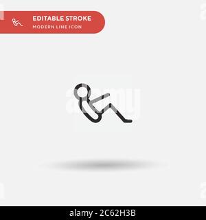 Icona vettore semplice. Modello di disegno simbolo illustrazione per elemento UI mobile Web. Pittogramma moderno a colori perfetto su tratto modificabile. Icone a metà Illustrazione Vettoriale