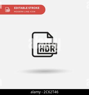 Icona vettore semplice HDR. Modello di disegno simbolo illustrazione per elemento UI mobile Web. Pittogramma moderno a colori perfetto su tratto modificabile. Icone HDR per Illustrazione Vettoriale