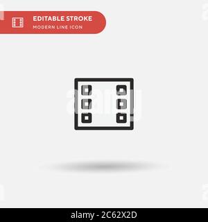Icona vettore semplice di Google Play Movie. Modello di disegno simbolo illustrazione per elemento UI mobile Web. Pittogramma moderno a colori perfetto su tratto modificabile Illustrazione Vettoriale