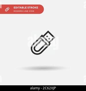 Icona vettore semplice Pendrive. Modello di disegno simbolo illustrazione per elemento UI mobile Web. Pittogramma moderno a colori perfetto su tratto modificabile. Icone di Pendrive per il vostro progetto di affari Illustrazione Vettoriale