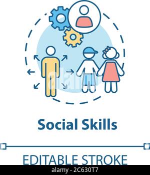Icona del concetto di abilità sociali Illustrazione Vettoriale