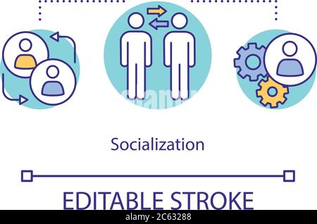 Icona del concetto di socializzazione Illustrazione Vettoriale