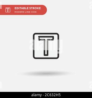 Icona vettore semplice giunzione T. Modello di disegno simbolo illustrazione per elemento UI mobile Web. Pittogramma moderno a colori perfetto su tratto modificabile. T giu Illustrazione Vettoriale