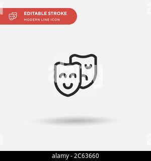Icona vettore semplice dramma. Modello di disegno simbolo illustrazione per elemento UI mobile Web. Pittogramma moderno a colori perfetto su tratto modificabile. Icone drammatiche per il vostro progetto aziendale Illustrazione Vettoriale