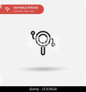 Icona vettore semplice tamburo di sonaglino. Modello di disegno simbolo illustrazione per elemento UI mobile Web. Pittogramma moderno a colori perfetto su tratto modificabile. Ratt Illustrazione Vettoriale