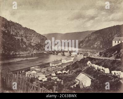 Incontro tra Shenandoah e Potomac al traghetto Harpers, circa 1865 Foto Stock