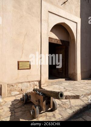 All'interno del Forte di Nizwa, Nizwa, Sultanato dell'Oman. Foto Stock