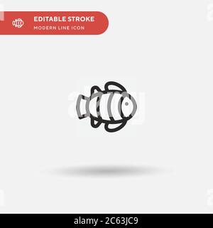 Icona vettore semplice di clownfish. Modello di disegno simbolo illustrazione per elemento UI mobile Web. Pittogramma moderno a colori perfetto su tratto modificabile. Icone di clownfish per il vostro progetto di affari Illustrazione Vettoriale
