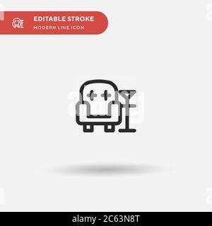 Icona di lounge Simple Vector. Modello di disegno simbolo illustrazione per elemento UI mobile Web. Pittogramma moderno a colori perfetto su tratto modificabile. Lounge ic Illustrazione Vettoriale