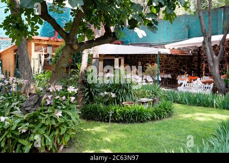 La casa del leader sovietico esiliato Leon Trotsky a Coyoacan, Città del Messico Foto Stock