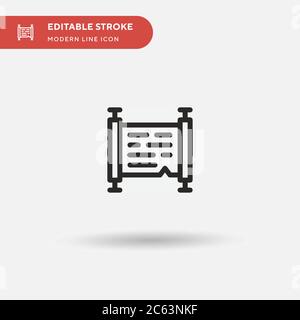 Icona vettore semplice Torah. Modello di disegno simbolo illustrazione per elemento UI mobile Web. Pittogramma moderno a colori perfetto su tratto modificabile. Icona Torah Illustrazione Vettoriale
