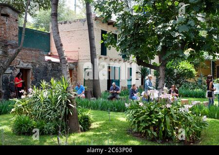 La casa del leader sovietico esiliato Leon Trotsky a Coyoacan, Città del Messico Foto Stock