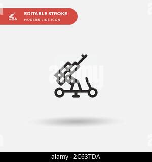 Artiglieria icona vettore semplice. Modello di disegno simbolo illustrazione per elemento UI mobile Web. Pittogramma moderno a colori perfetto su tratto modificabile. Icone di artiglieria per il vostro progetto aziendale Illustrazione Vettoriale