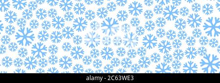 Sfondo vettoriale senza cuciture con semplici fiocchi di neve. Fiocchi di neve di diverse dimensioni. Illustrazione Vettoriale