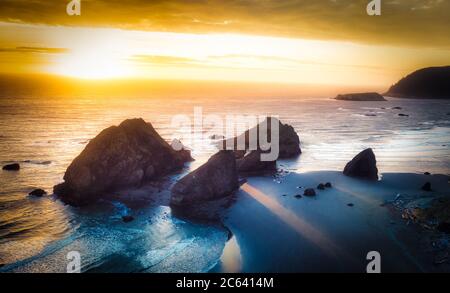 Splendide spiagge sulla costa dell'Oregon, vicino a Gold Beach Foto Stock