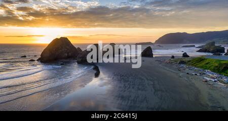 Splendide spiagge sulla costa dell'Oregon, vicino a Gold Beach Foto Stock