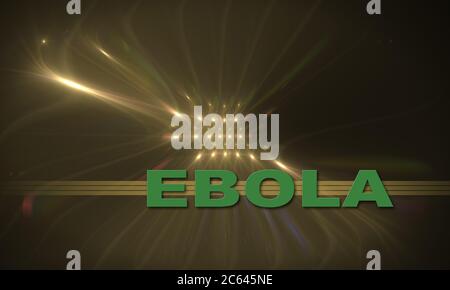 Parola di ebola iscritto su linee fine riflessi ottici sfondo Foto Stock