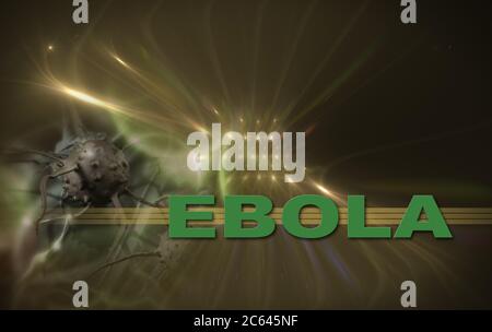 Parola di ebola iscritto su linee fine riflessi ottici sfondo Foto Stock