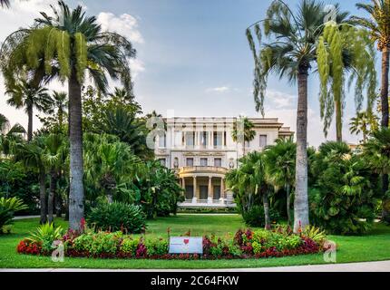 Museo d'arte Villa Masséna, costruito dal 1898 al 1901 e progettato nello stile di ville italiane, André Massena lo diede a Nizza nel 1917, fu allora tran Foto Stock