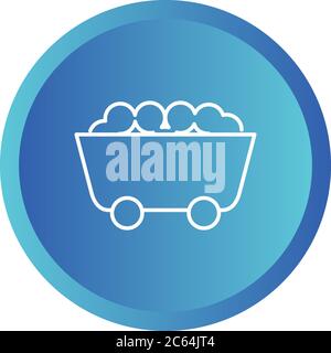 Icona unica della linea vettoriale della miniera di carbone Illustrazione Vettoriale