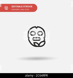 Maschera facciale icona vettore semplice. Modello di disegno simbolo illustrazione per elemento UI mobile Web. Pittogramma moderno a colori perfetto su tratto modificabile. Icone maschera facciale per il vostro progetto di affari Illustrazione Vettoriale