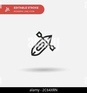 Canoa semplice vettore icona. Modello di disegno simbolo illustrazione per elemento UI mobile Web. Pittogramma moderno a colori perfetto su tratto modificabile. Icone canoa per il vostro progetto di business Illustrazione Vettoriale