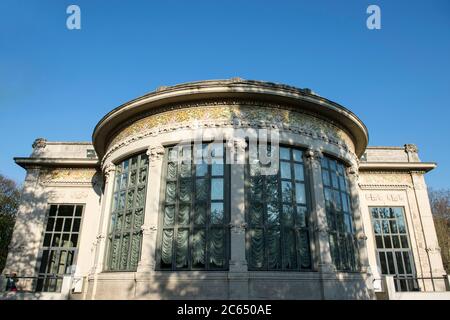 Italia, Lombardia, Milano, dettaglio di Palazzina Liberty nel Parco Vittorio Formentano Foto Stock