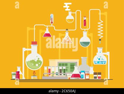 Laboratorio di analisi mediche infographics Illustrazione Vettoriale