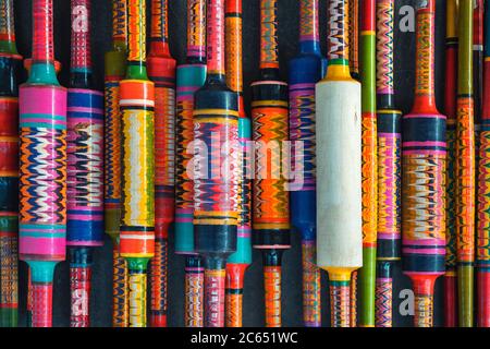 Paesaggio e attività della gente del posto in Kutch Gujarat India Foto Stock