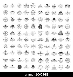 Design retro, vintage, casual. Collezione nera. Illustrazione Vettoriale