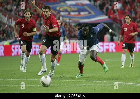 Bafétimbi Gomis durante la qualifica EURO 2012 , Francia - Albanie su Ottober 07, 2011 a Stade de France, Parigi - Foto Laurent Lairys / DPPI Foto Stock