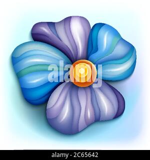 Volumetrico astratto fantastico fiore colorato Illustrazione Vettoriale