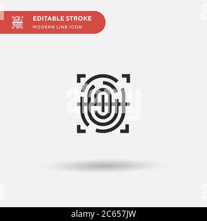 Icona vettore semplice scansione impronte digitali. Modello di disegno simbolo illustrazione per elemento UI mobile Web. Pittogramma moderno a colori perfetto su tratto modificabile. Icone di scansione delle impronte digitali per il progetto aziendale Illustrazione Vettoriale