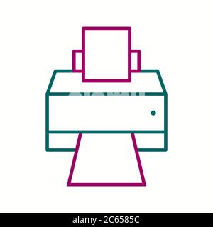 Icona linea vettore stampante univoca Illustrazione Vettoriale