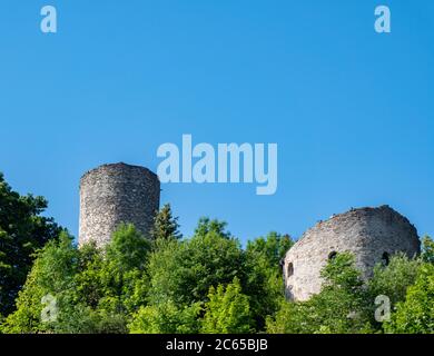 Castello di Lobenstein rovina Turingia Germania Foto Stock