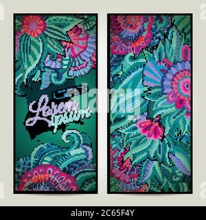 Astratto vettore decorativo floreale sfondi Illustrazione Vettoriale