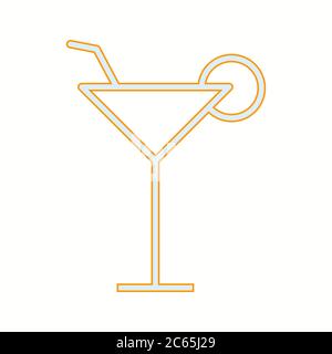 Icona unica della linea vettoriale cocktail Illustrazione Vettoriale