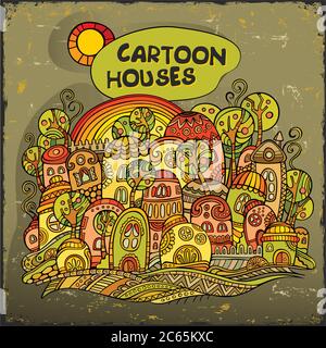 Cartoon fairy-tale case card Illustrazione Vettoriale