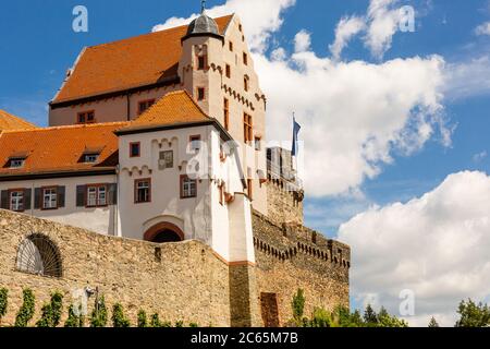 Castello di Alzenau in Baviera. Luoghi storici in Germania. Estate in città. Vista sul castello bavarese. Foto Stock