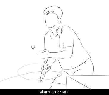 giocatore di ping-pong realizzato in software 2d Foto Stock