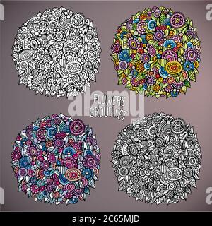 fiori di colore diverso Illustrazione Vettoriale