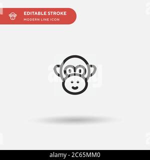 Scoiattolo Monkey semplice vettore icona. Modello di disegno simbolo illustrazione per elemento UI mobile Web. Pittogramma moderno a colori perfetto su tratto modificabile. Scoiattolo Monkey icone per il vostro progetto di business Illustrazione Vettoriale