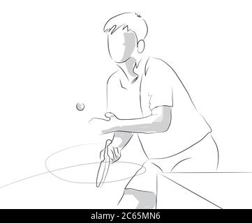giocatore di ping-pong realizzato in software 2d Foto Stock