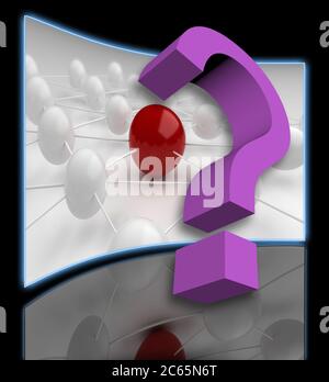 Comunicazioni globali a livello nano con punto interrogativo Foto Stock