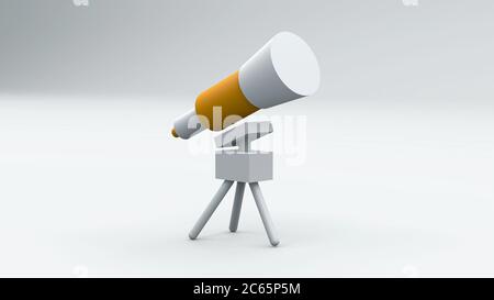 illustrazione del telescopio astronomico con cartoni animati 3d Foto Stock