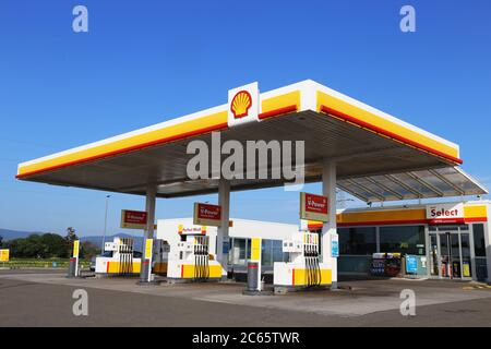 Shell-Tankstelle (Haßloch, Rheinland-Pfalz) Foto Stock