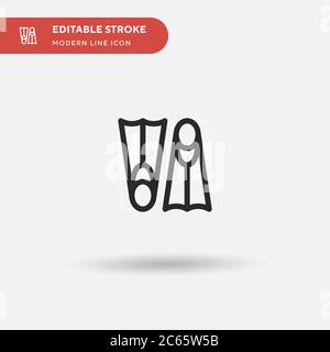 Icona vettore semplice Fins. Modello di disegno simbolo illustrazione per elemento UI mobile Web. Pittogramma moderno a colori perfetto su tratto modificabile. Icone Fins per il vostro progetto aziendale Illustrazione Vettoriale