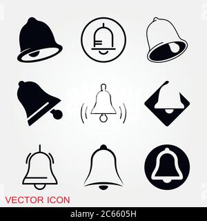 Icona della campana, isolata sullo sfondo. Simboli esclusivi Illustrazione Vettoriale